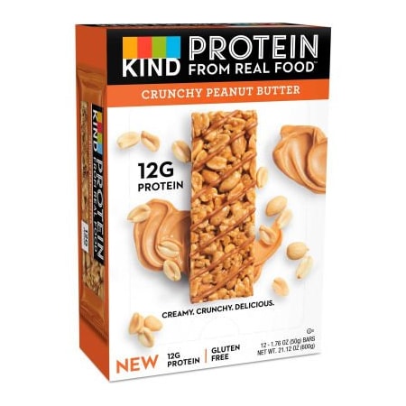 Kind KIND Protein Bars, Crunchy Peanut Butter, 1.76 oz., 12/Box 26026